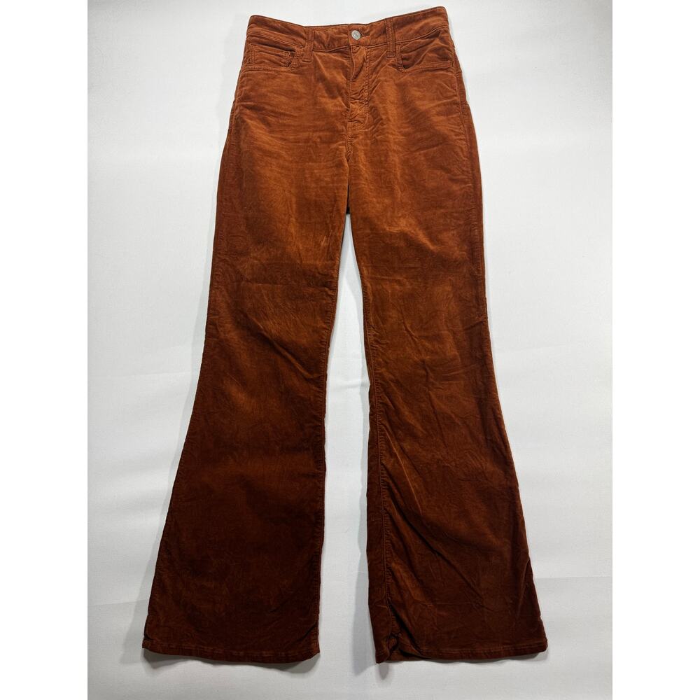 Mavi Women's Los Angeles High-Rise 70s Flare Orange Velvet Pants -25x30 (27x30)*